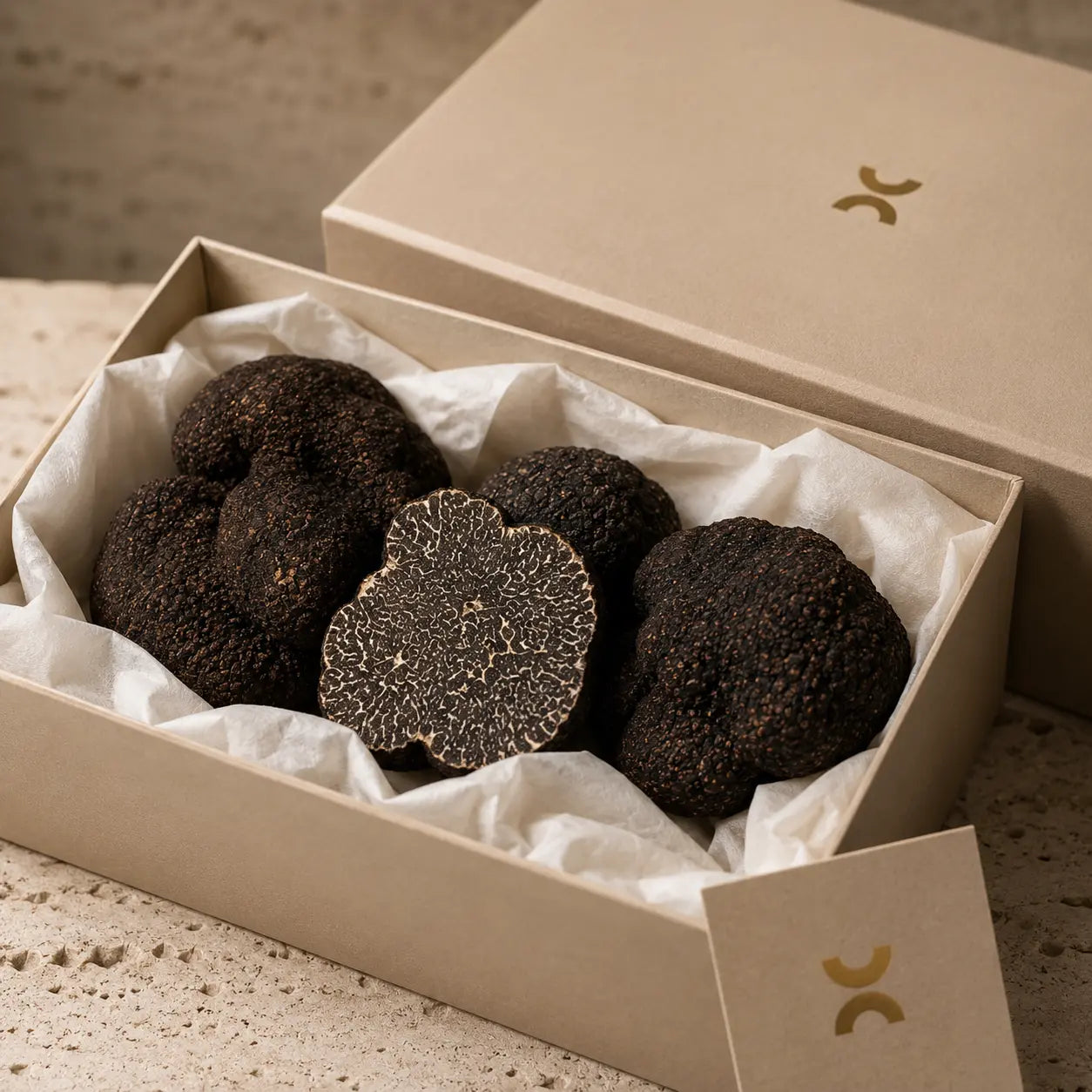 Fresh Tuber melanosporum winter black truffle selected for restaurants wholesalers and distributors