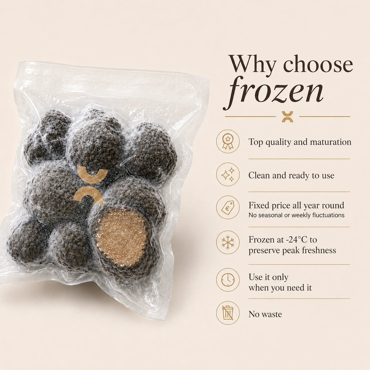 Why choose Frozen Summer Truffles Aestivum with benefits for chefs and restaurants